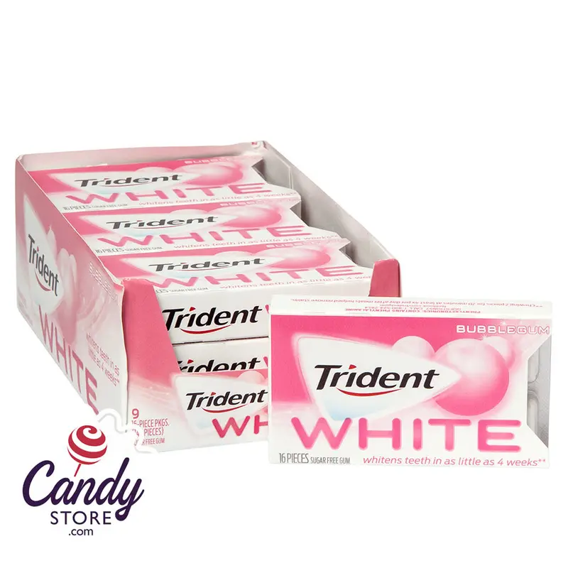 Trident White Minty Bubble Gum - 9ct