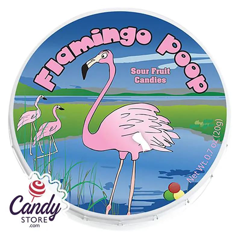 Amusemints Flamingo Poop Sour Fruit Candy - 24ct
