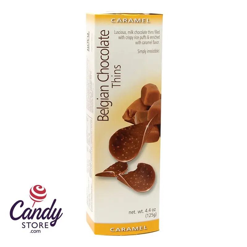 Belgian Chocolate Thins Caramel 4.4oz - 12ct