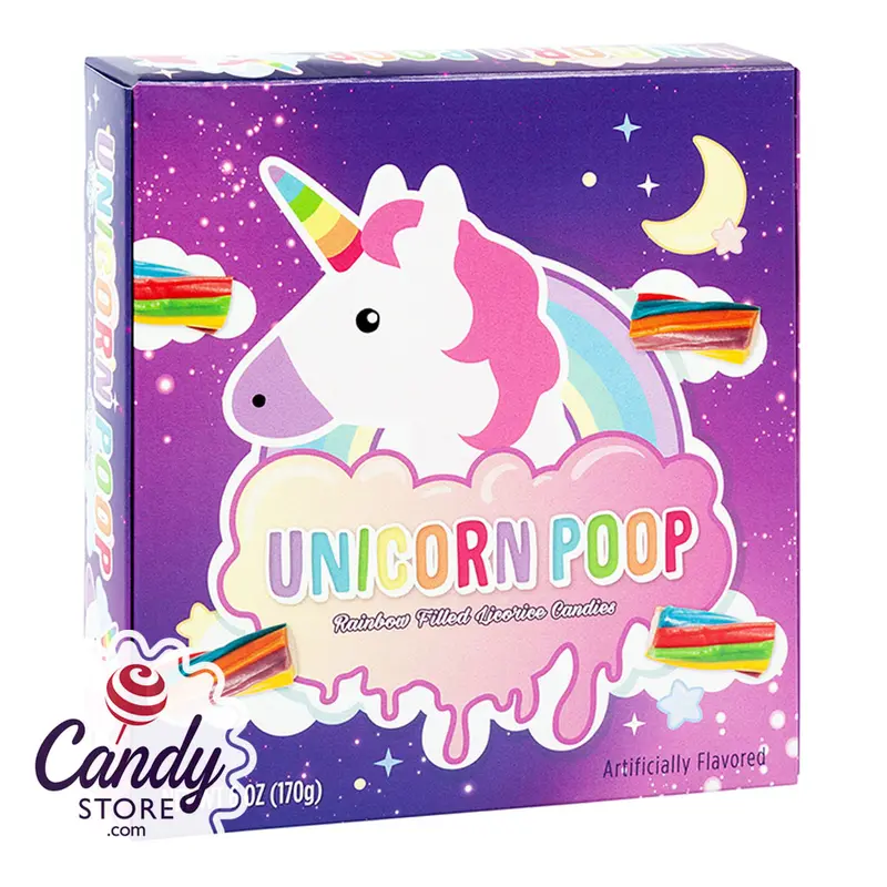 Unicorn Poop Rainbow Amusemints Licorice Twisters 6oz Box - 18ct