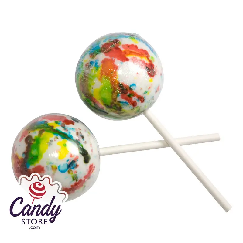 White Psychedelic Jawbreaker On A Stick 2.25 Inches - 36ct