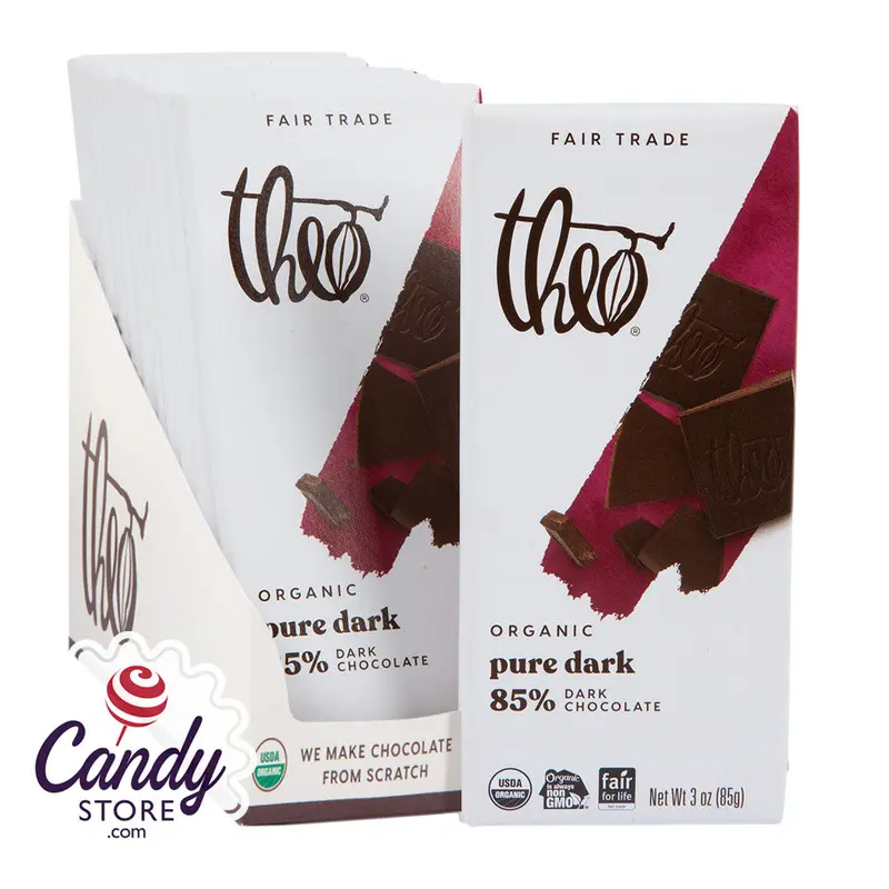 Theo 85% Dark Chocolate Bars - 12ct