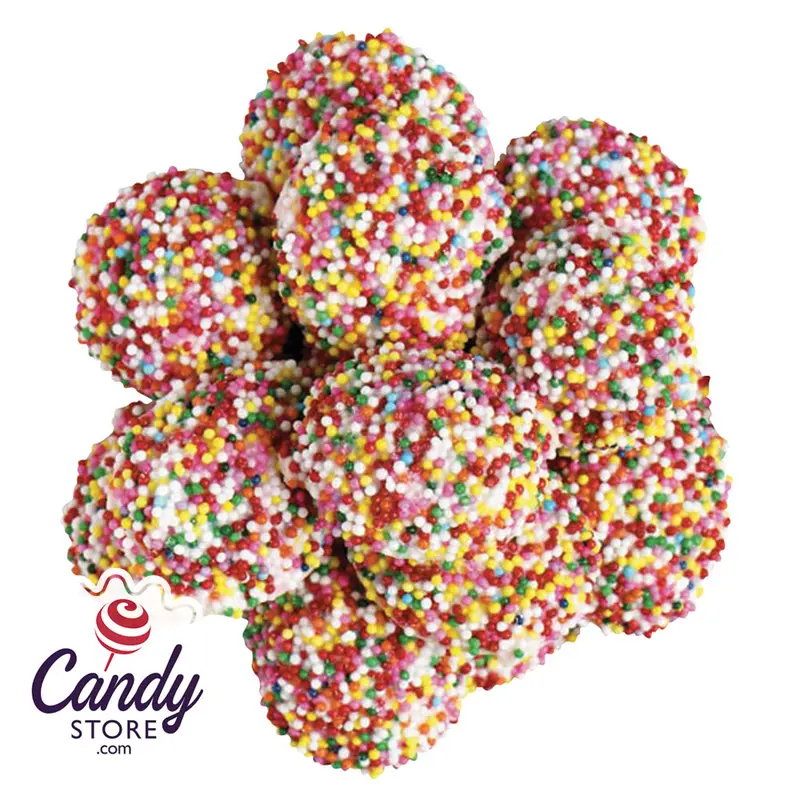 White Nonpareils Rainbow Sprinkles - 6lb Bulk