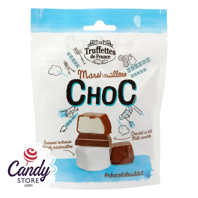 Truffettes De France Milk Chocolate Marshmallow 3.52oz Peg Bag - 12ct
