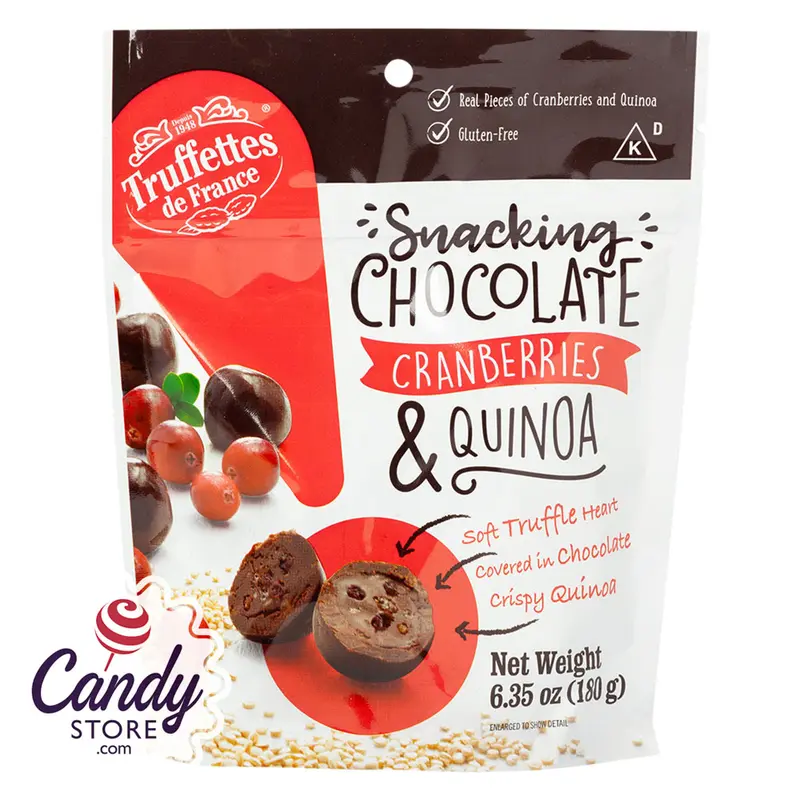 Truffettes Snacking Chocolate Cranberry & Quinoa 6.35oz Bag - 12ct