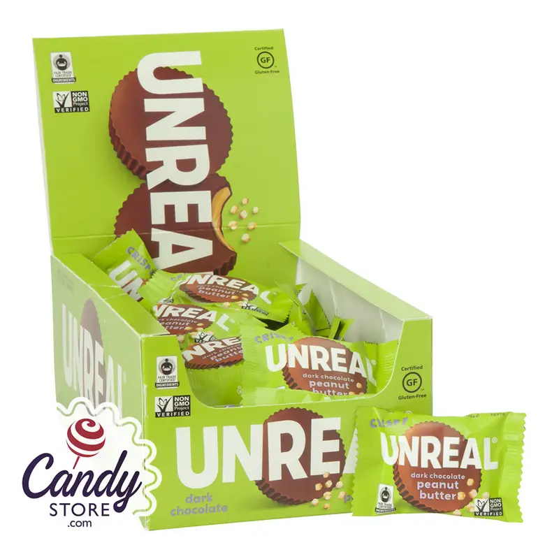 Unreal Crispy Dark Chocolate Peanut Butter Cups 0.49oz - 40ct