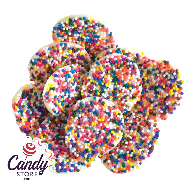 White Chocolate Nonpareils With Rainbow Seeds Asher's - 8lb