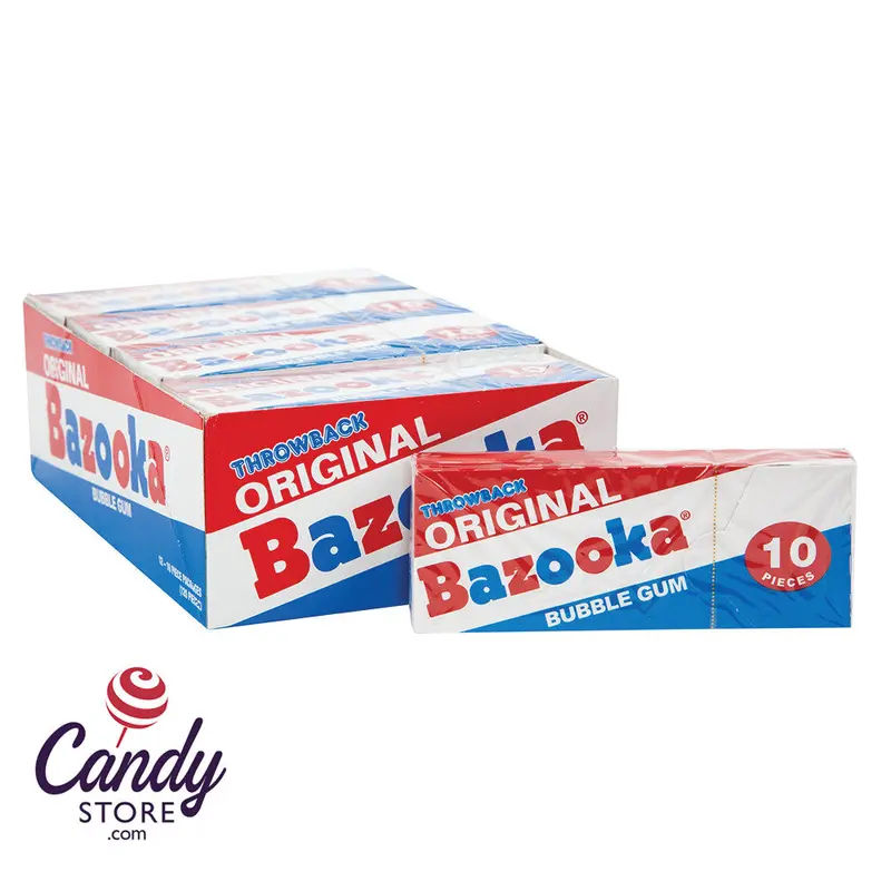 Bazooka Original Gum 10-Piece Packs - 12ct