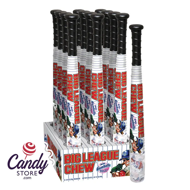 Big League Chew Baseball Bat And Gumballs - 12ct