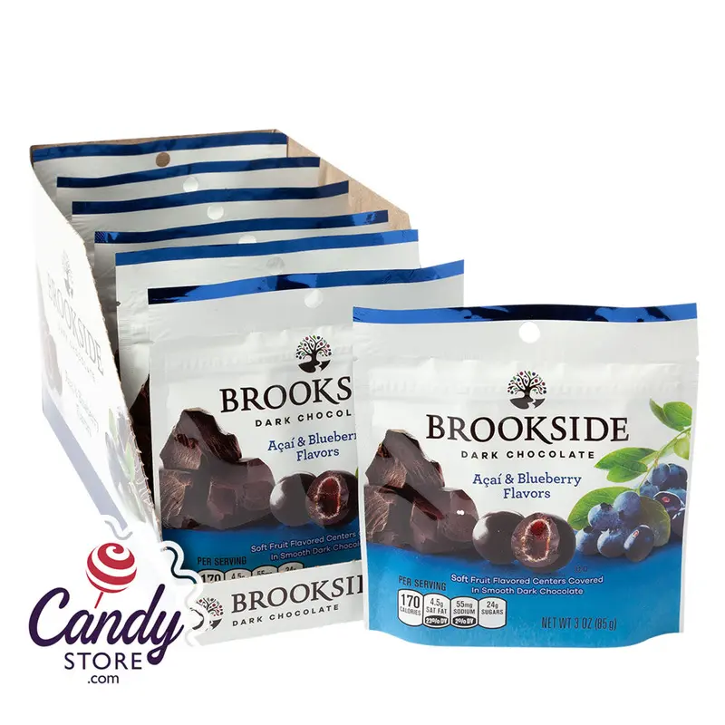 Brookside Dark Chocolate Acai Bluebery 3oz Pouch - 10ct