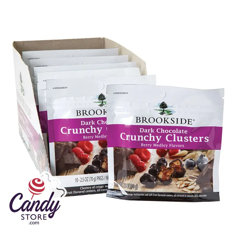 Brookside Dark Chocolate Crunchy Fruit Clusters 2.5oz Pouch - 10ct