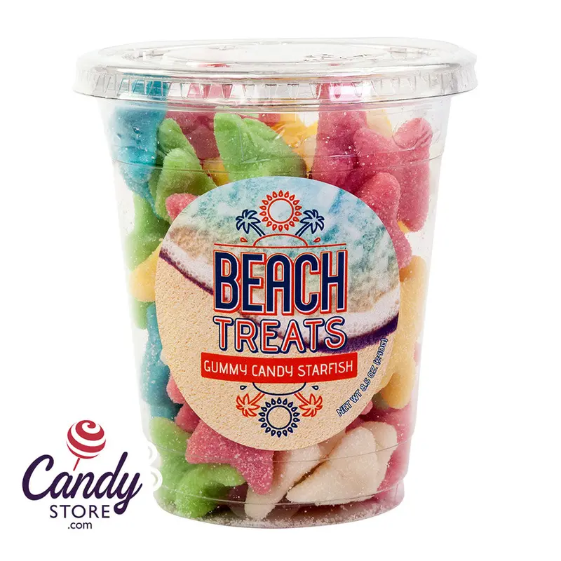 Beach Treats Gummy Starfish 8.5oz Cup - 12ct