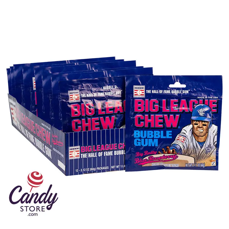 Big League Chew Blue Raspberry Packs - 12ct