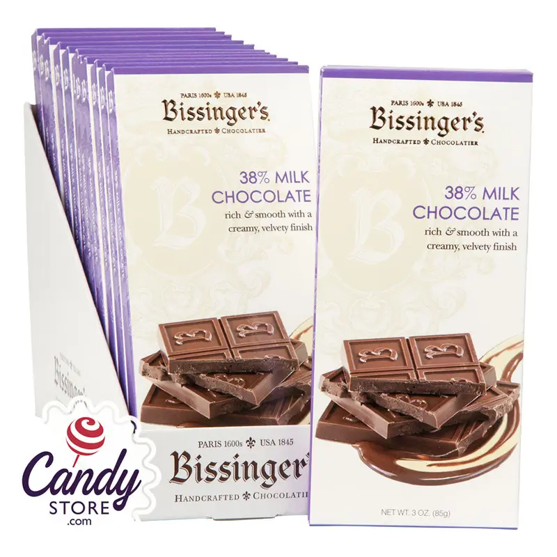 Bissinger's 38% Milk Chocolate 3oz Bar - 12ct