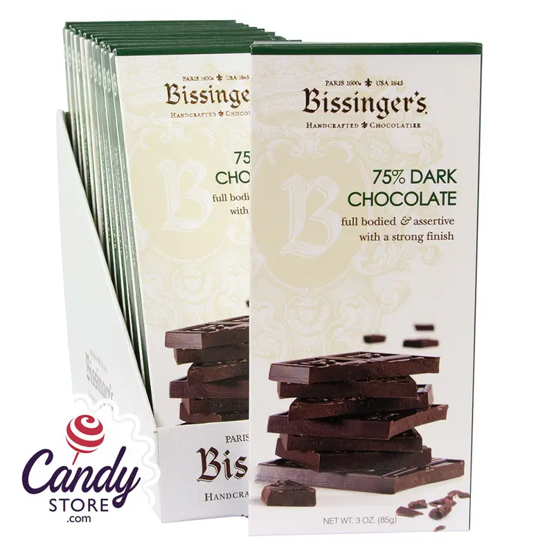 Bissinger's 75% Dark Chocolate 3oz Bar - 12ct