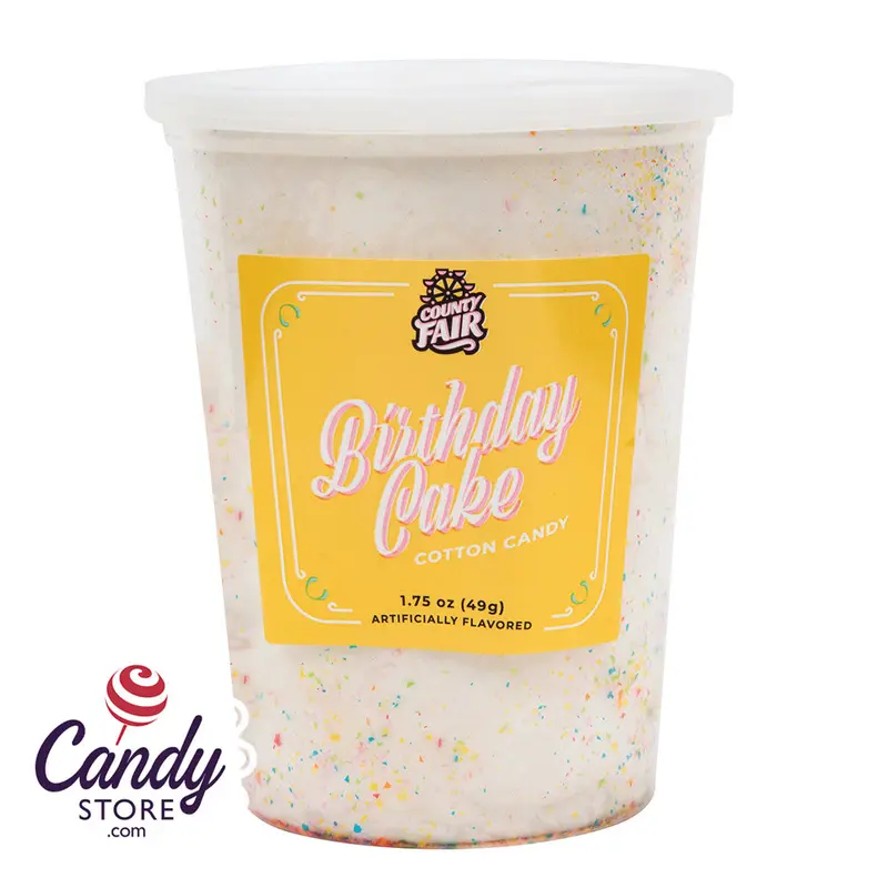 Birthday Cake-Flavored Cotton Candy Tub - 12ct