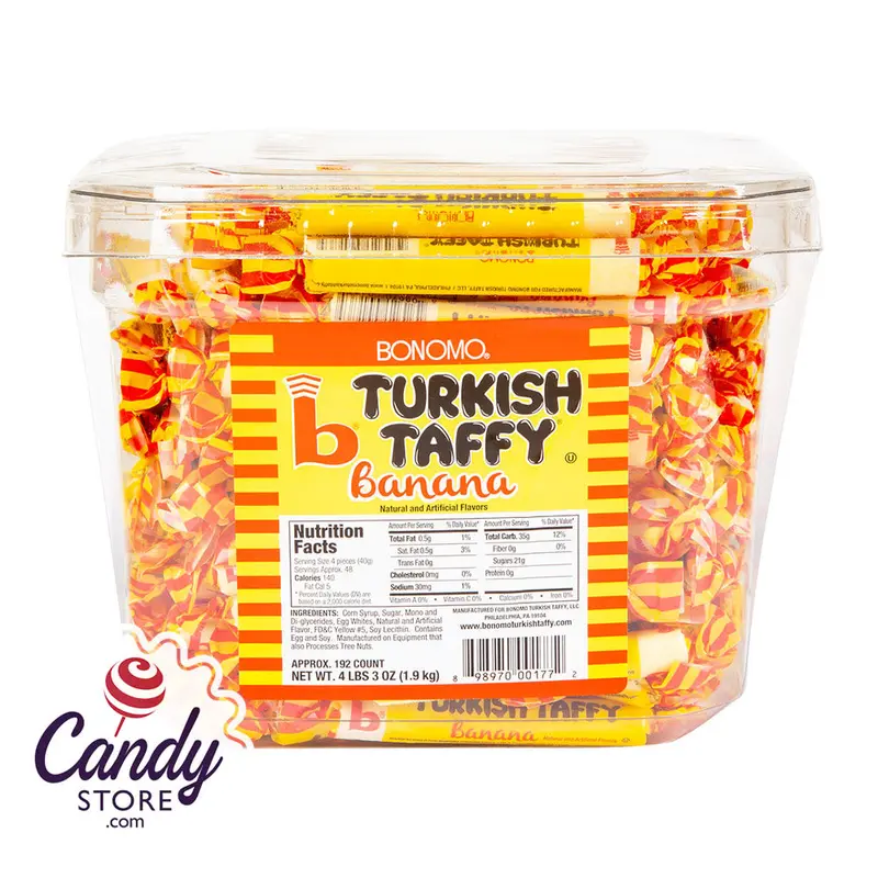 Bonomo Turkish Taffy Twists Banana - 192ct