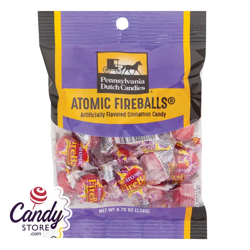 Atomic Fireballs Clear Window Peg Bags - 12ct
