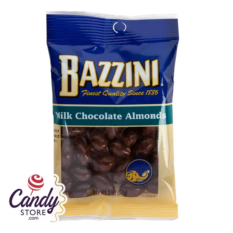 Bazzini Milk Chocolate Almonds 2.25oz Peg Bags - 12ct