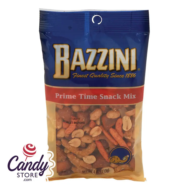 Bazzini Prime Time Snack Mix 4oz Peg Bags - 12ct