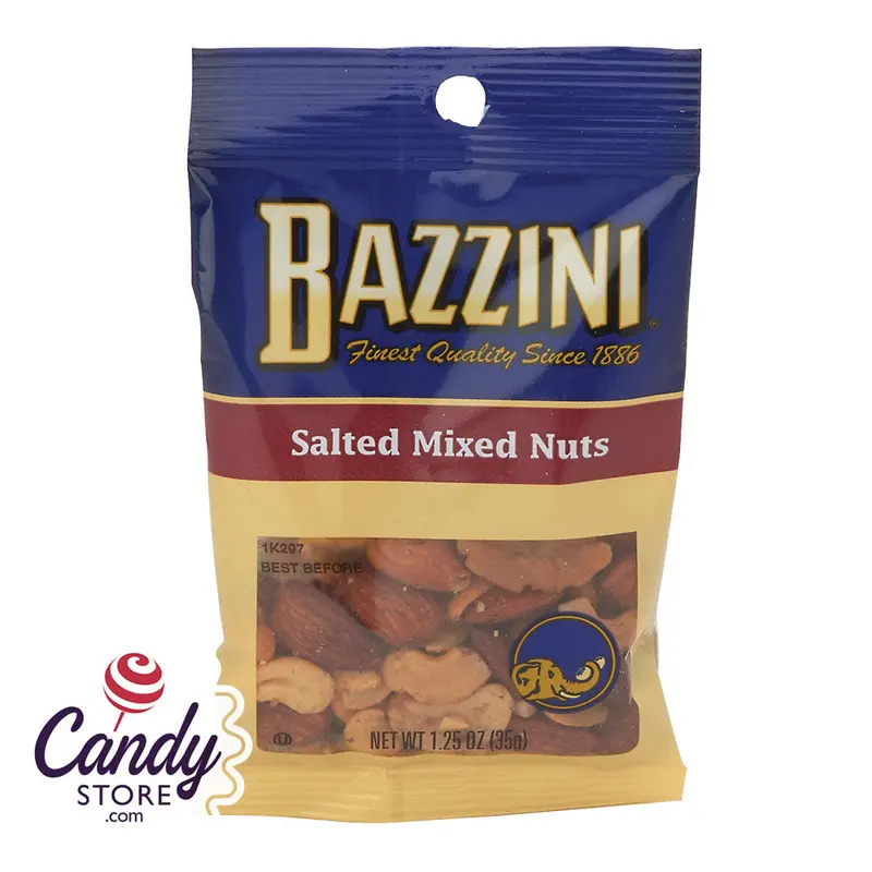 Bazzini Salted Mixed Nuts 1.5oz Peg Bags - 12ct