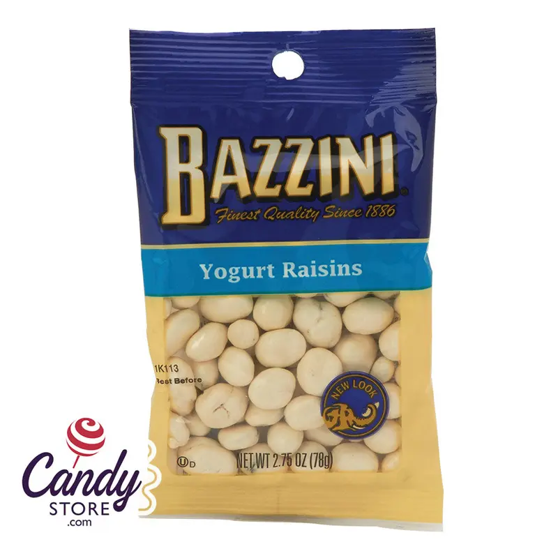 Bazzini Yogurt Covered Raisins 2.75oz Peg Bags - 12ct