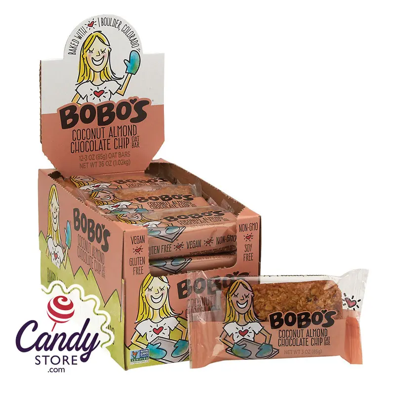Bobo's Coconut Almond Chocolate Chip Oat Bar 3oz - 12ct