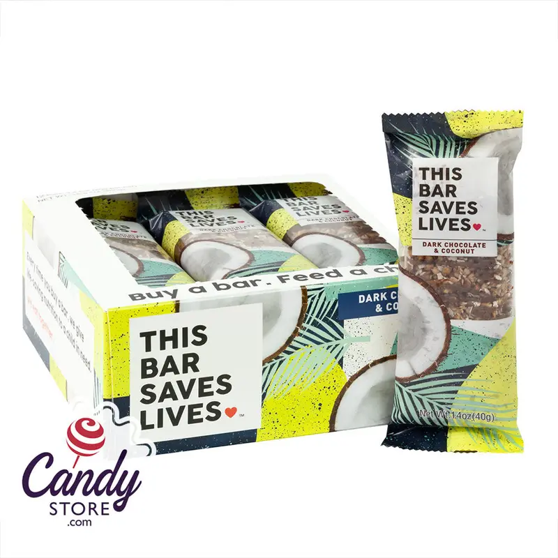 This Bar Saves Lives Dark Chocolate Coconut 1.4oz - 12ct