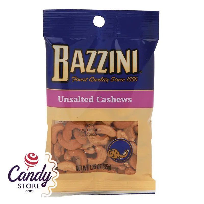 Unsalted Cashews Bazzini 1.5oz Peg Bags - 12ct