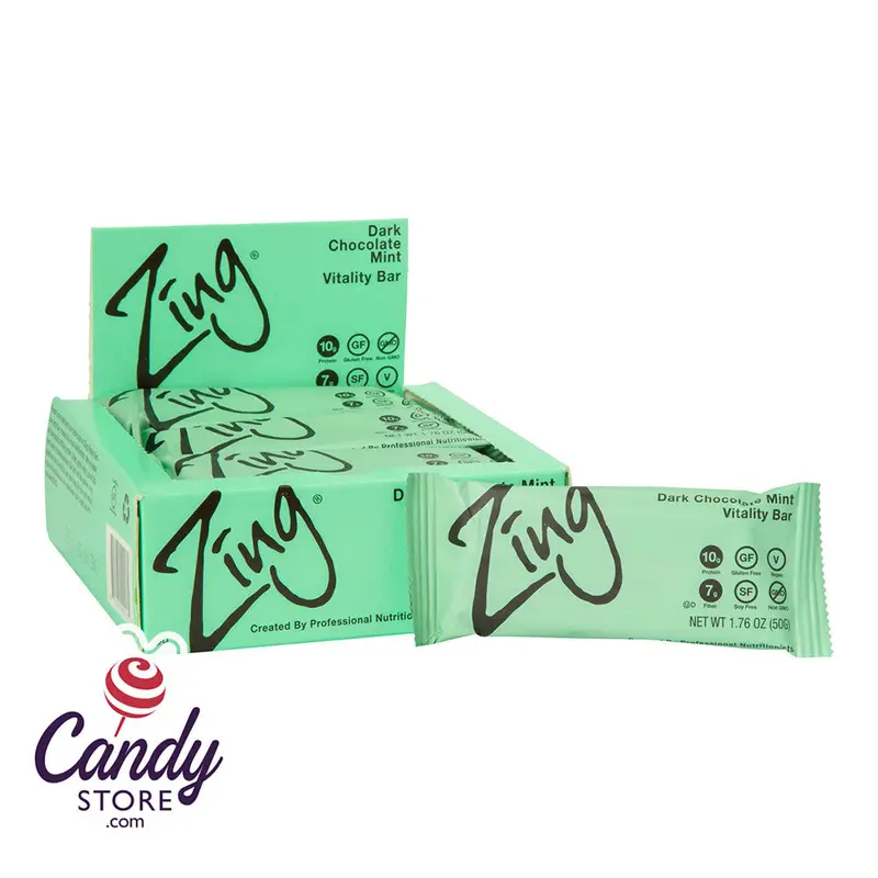 Zing Dark Chocolate Mint 1.76oz Bar - 12ct