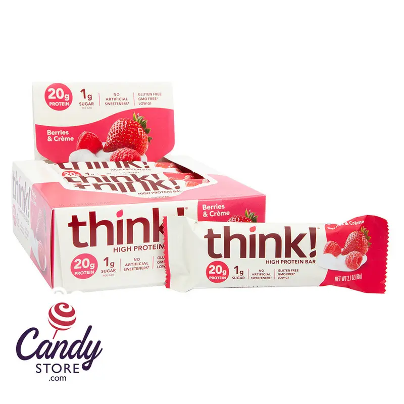 Think! High Protein Berries & Cream 2.1oz Bar - 10ct