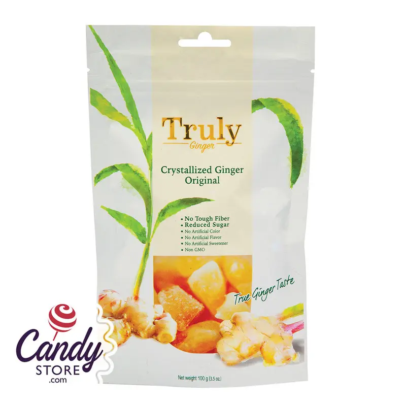 Truly Ginger Crystallized Ginger 3.5oz Peg Bags - 12ct