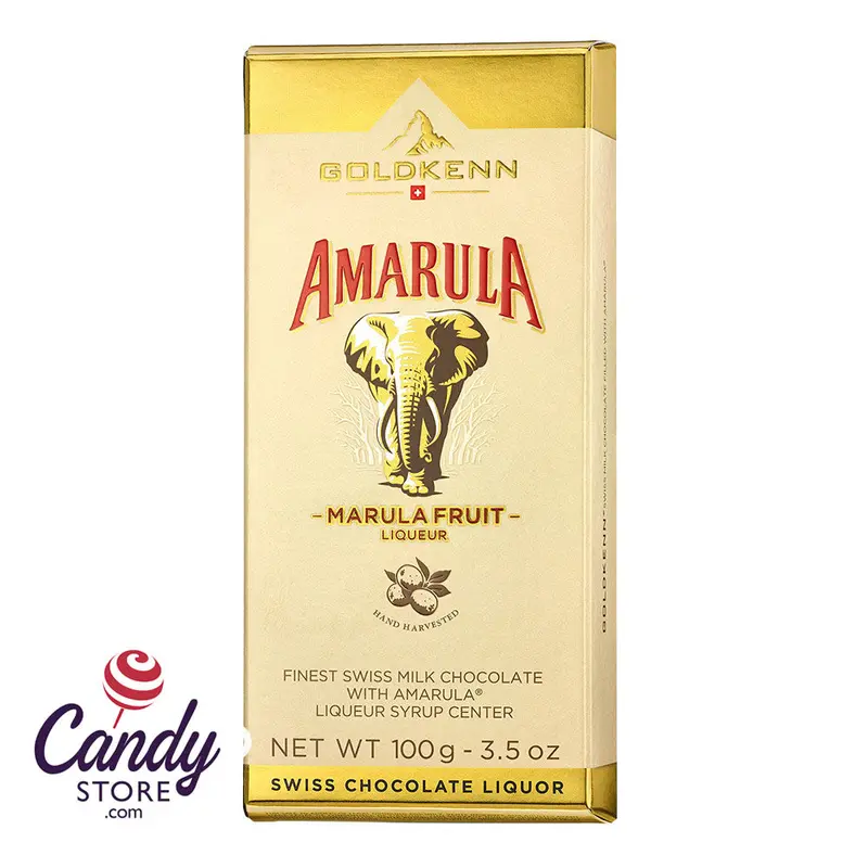 Amarula Swiss Milk Chocolate Bar w Liqueur Syrup Goldkenn - 10ct