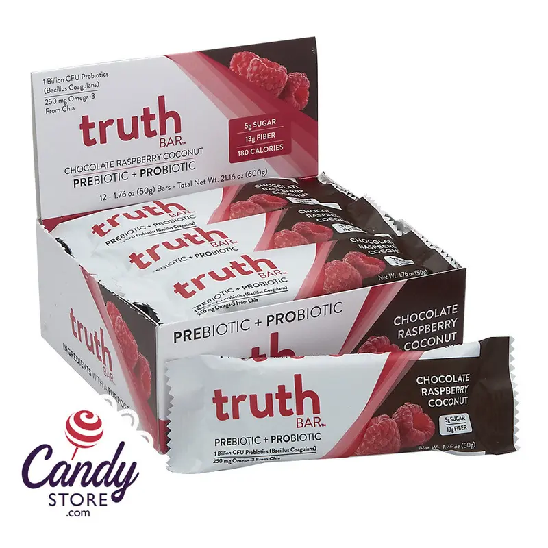Truth Bars Chocolate Raspberry Coconut 1.76oz 12ct - 12ct