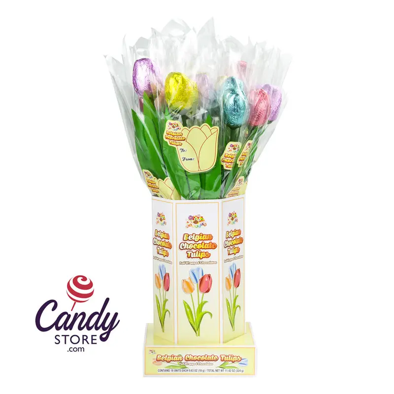 Tulip Foiled Milk Chocolate 0.63oz In Display Vase - 18ct