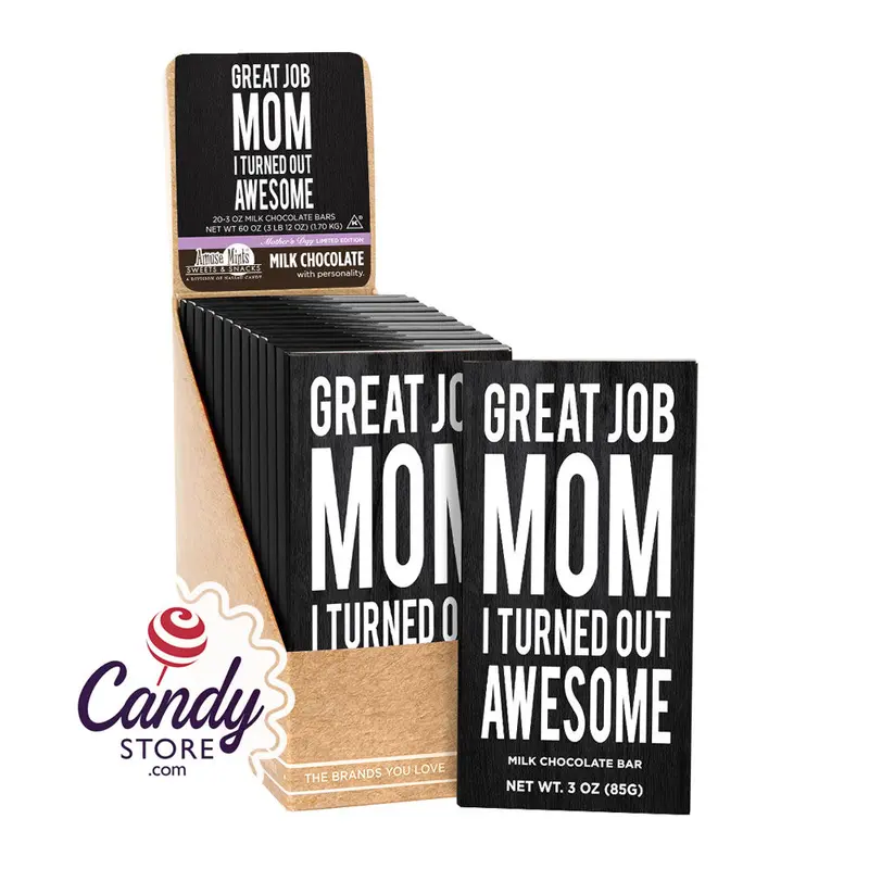 Amusemints Great Job Mom 3oz Milk Chocolate Bar - 20ct