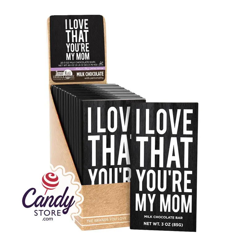 Amusemints I Love That You'Re My Mom 3oz Milk Chocolate Bar - 20ct
