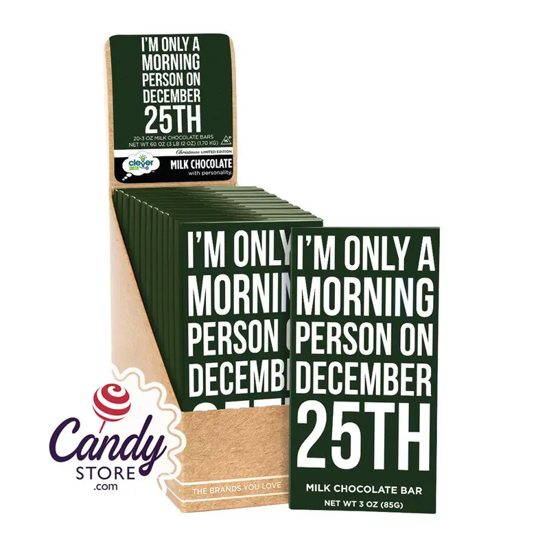Bar Morning Person Milk Chocolate 3oz Bar - 20ct