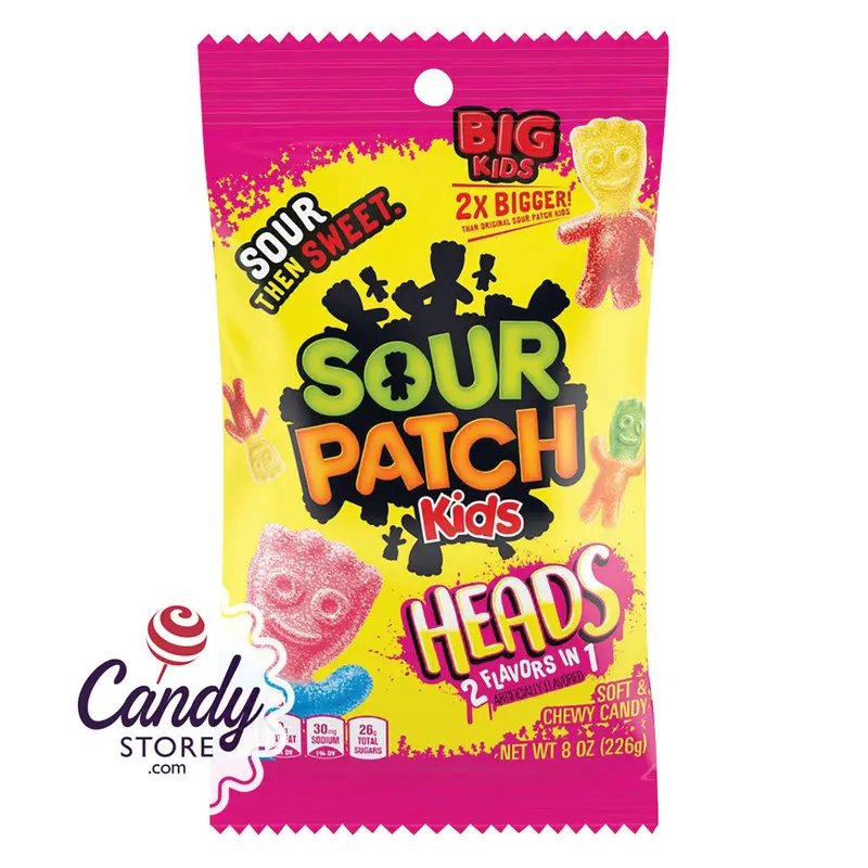 Big Sour Patch Kids Heads 2-Flavor Candy - 12ct