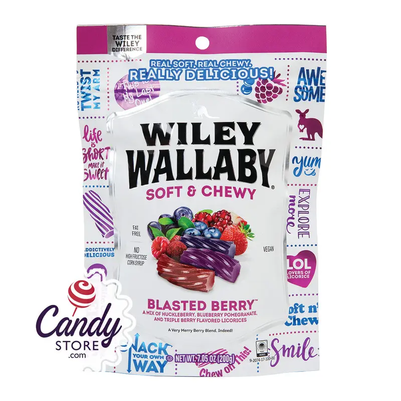 Blasted Berry Licorice Wiley Wallaby - 12ct Peg Bags
