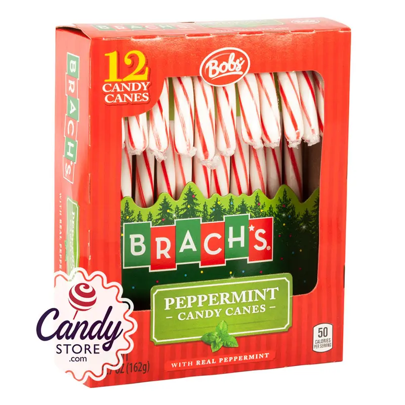Bob's Red And White Peppermint Candy Canes 12-Piece 5.3oz Boxes - 48ct