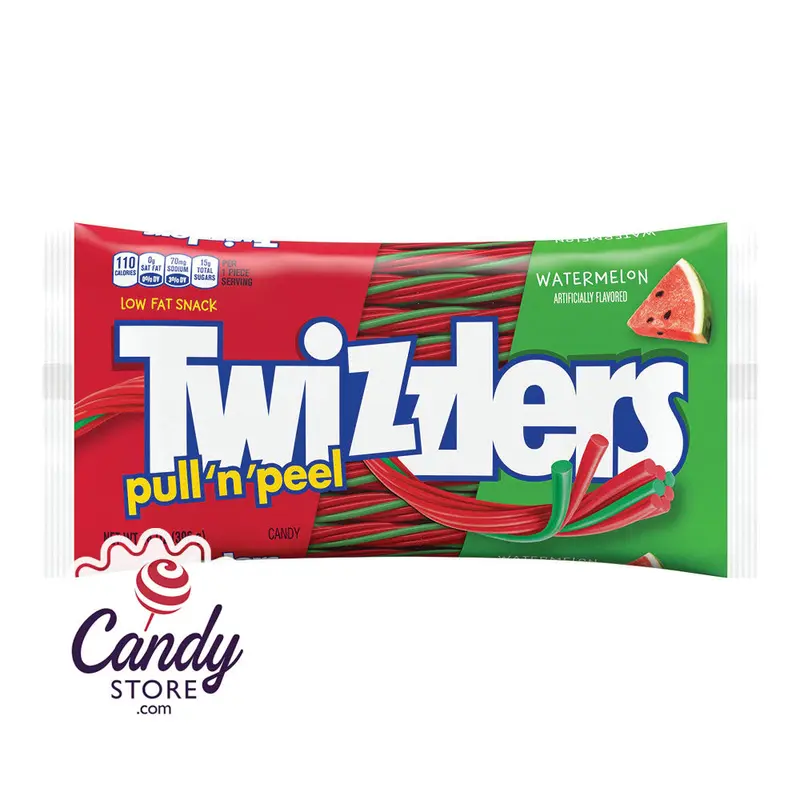 Twizzlers Pull 'N' Peel Watermelon Laydown Bags 14 0Z - 24ct