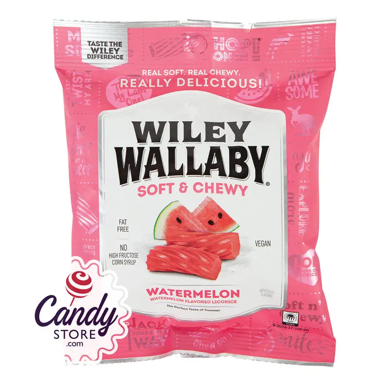 Watermelon Licorice Wiley Wallaby - 16ct Peg Bags