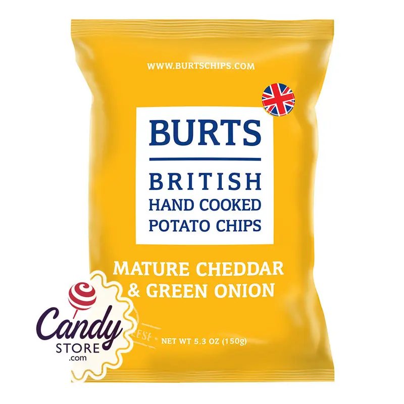 Burts Mature Cheddar And Green Onion Chips 5.3oz Bags - 10ct