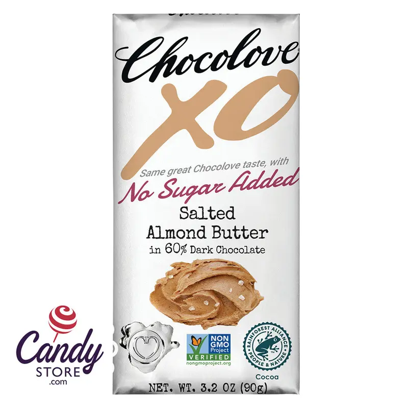 Almond Butter 60% Dark Chocolate Chocolove XO Bars - 12ct (No Sugar Added)