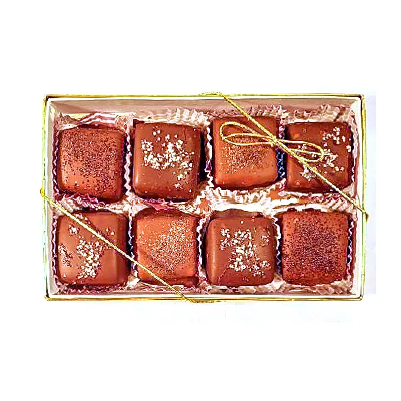 1 Lb Milk and Dark Chocolate Sea Salt Caramels