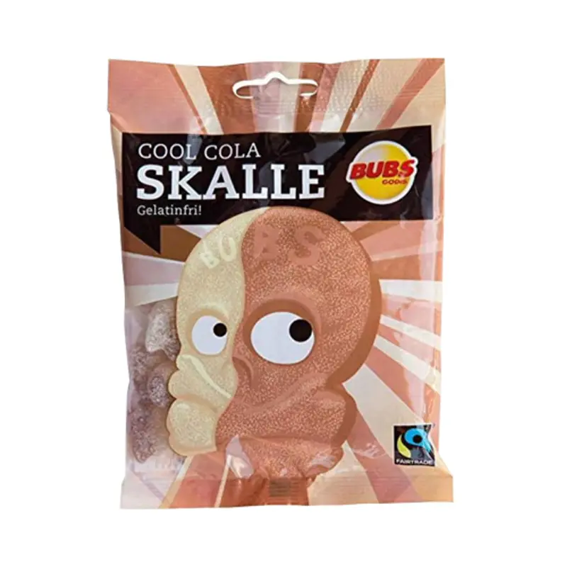 BUBS GODIS SWEDISH CANDY - COOL COLA SOUR FOAM SKULLS