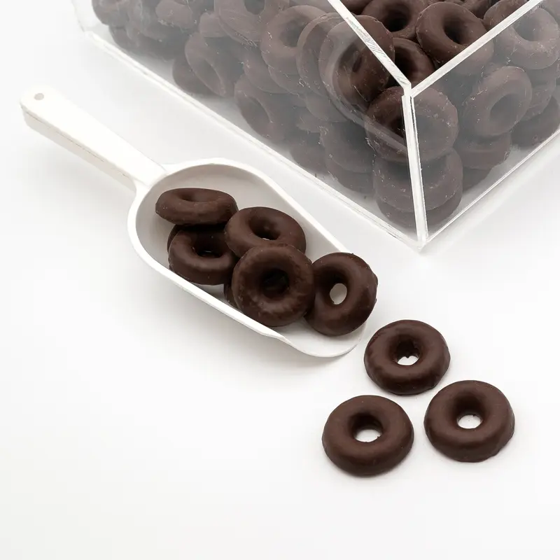 Dark Chocolate Covered Raspberry Jelly Rings