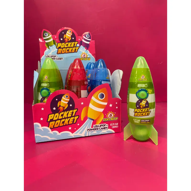 Pocket Rocket Lollipop+Powder Candy