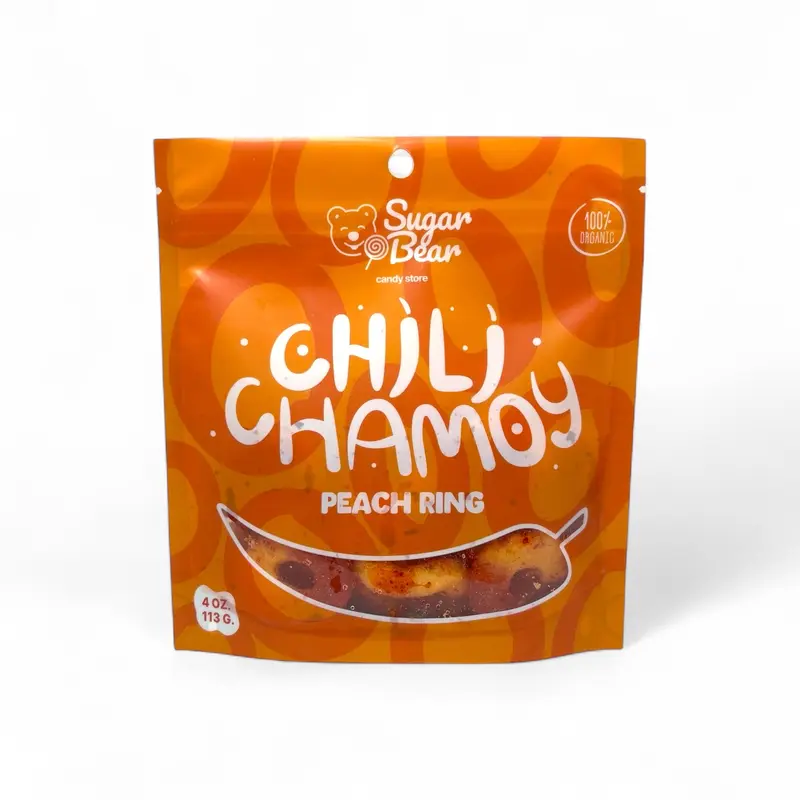 Chili Chamoy Gummy Peach Rings 4oz Pack